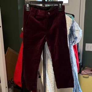 Kids Burgundy Velvet Pants